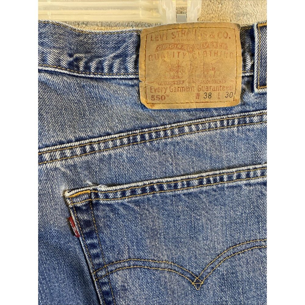 Levi's 550 Red‎ Tab Jeans Regular Light Straight Leg Mens 38X30 VINTAGE 90's Y2K - Picture 2 of 7